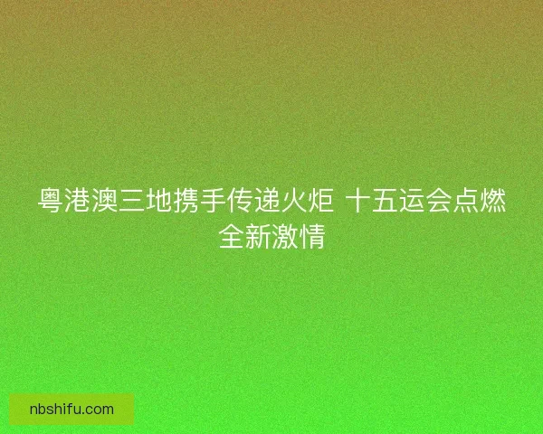 粤港澳三地携手传递火炬 十五运会点燃全新激情